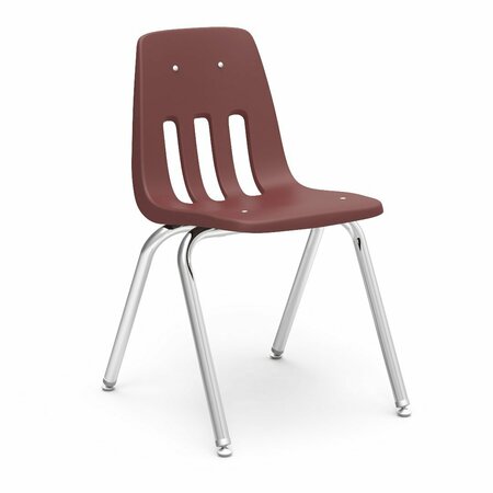 VIRCO 9000 Series 18" Classroom Chair, 5th Grade - Adult with Nylon Glides - Wine Seat 9018